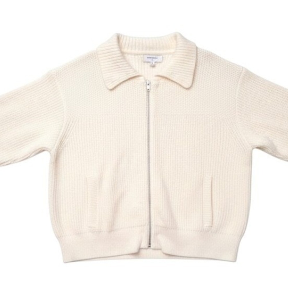 Banana Republic Chunky Heavy Womens size XL Ribbed Zip Fisherman Grandpa Sweater